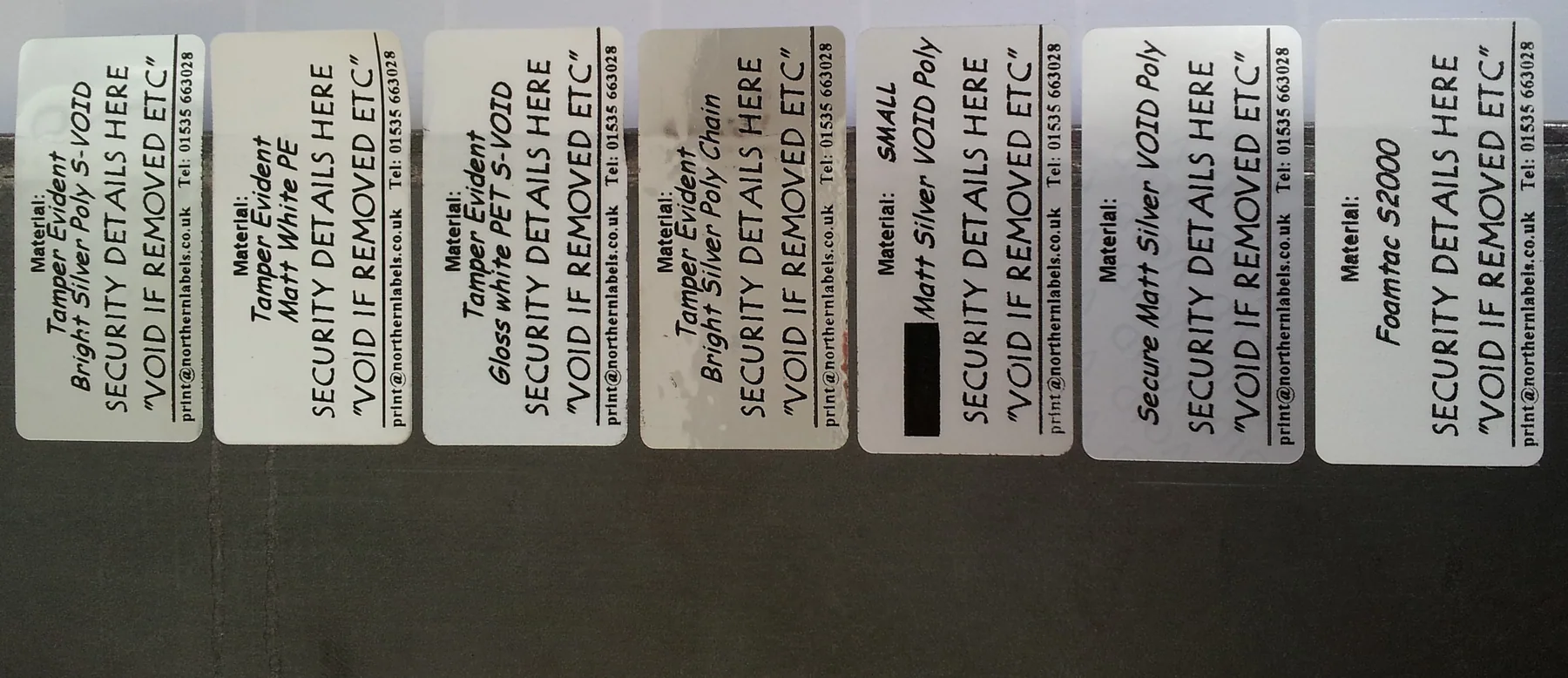 Real manufactured metal-effect self-adhesive labels