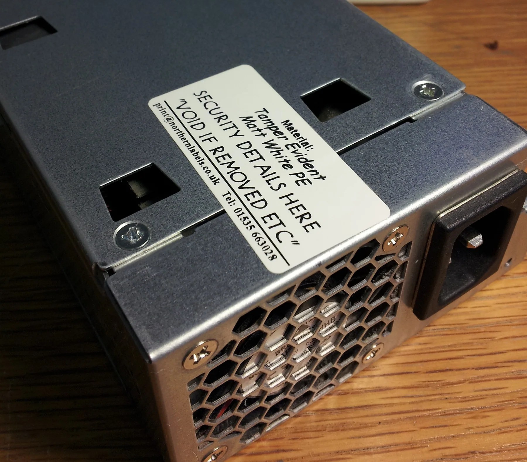 Real equipment tamper label